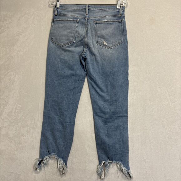 FRAME Jeans Size 27 Le Nouveau Straight Stiletto Hem Jeans Denim Distressed - Picture 8 of 16